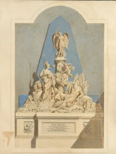 Design for 'The Three Captains Memorial' by Джозеф Фрэнсис Ноллекенс — digital art print download