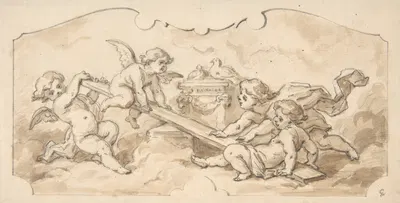 Putti at play by Жюль-Эдмон-Шарль Лашаиз — digital art print download