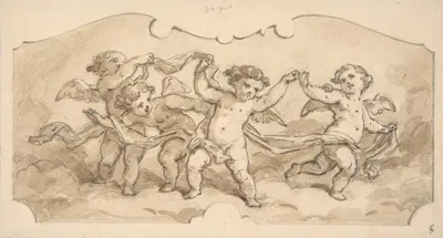 Putti at play by Жюль-Эдмон-Шарль Лашаиз — digital art print download