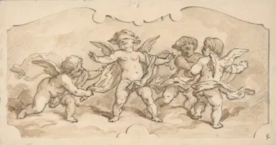 Putti at play by Жюль-Эдмон-Шарль Лашаиз — digital art print download