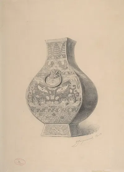 A Chinese Vase by Жюль-Фердинанд Жаккмар — digital art print download
