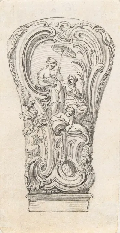 Design for a Repouseé Cane Handle by Juste Aurèle Meissonnier — digital art print download
