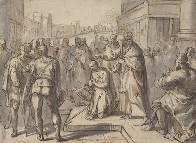 Samuel Annointing David by Карел Ван Мандер — digital art print download