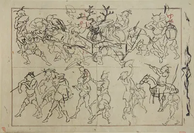 Preliminary Drawings of Demons by Kawanabe Kyōsai — digital art print download