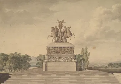 Design for a Monument of the Victory of Waterloo by Лео фон Кленце, 1815 — digital art print download