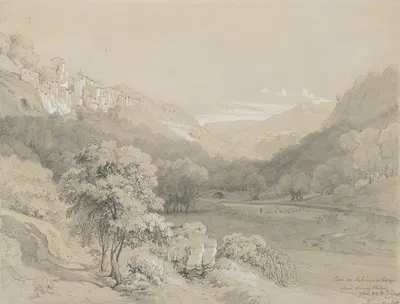 A View of Cavi in the Sabine Hills by Луи Гурлитт, 1848 — digital art print download