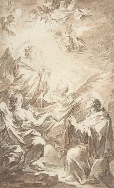 St. Paschal Baylon Adorning the Blessed Sacrament by Мариано Сальвадор Маэлья, 1739–1819 — digital art print download