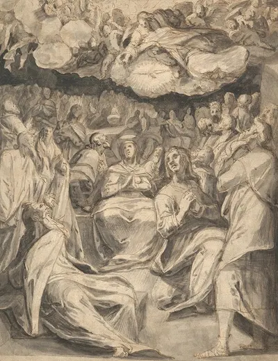 The Pentecost by Master of the Egmont Albums — digital art print download