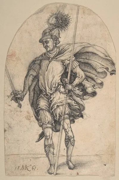 A Standing Soldier by Michel Kirmer, 1561 — digital art print download