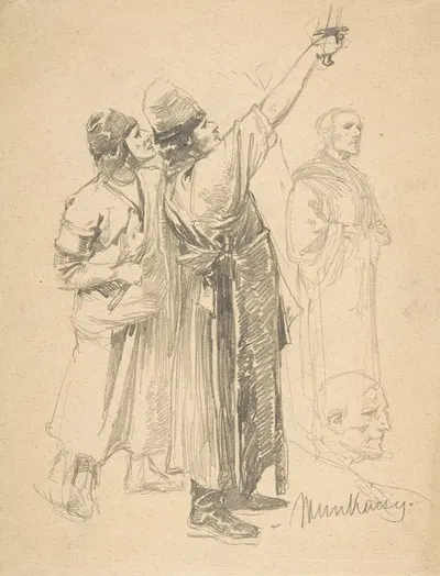 Studies of Standing Men by Михай Мункачьи — digital art print download