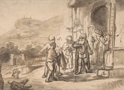 Jacob Receiving Joseph's Blood-Stained Cloak by Николаес Маес — digital art print download