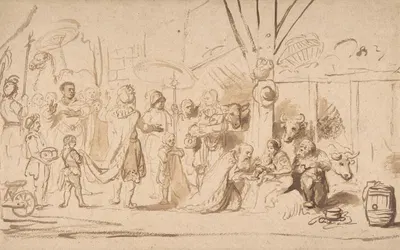 The Adoration of the Magi by Николаес Маес — digital art print download