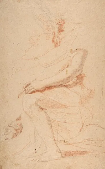 Studies for the Archangel Gabriel by Nicolas Mignard — digital art print download