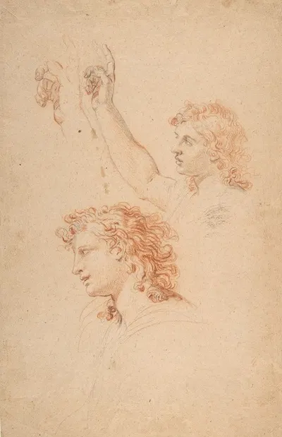 Studies for the Archangel Gabriel by Николя Миньяр — digital art print download
