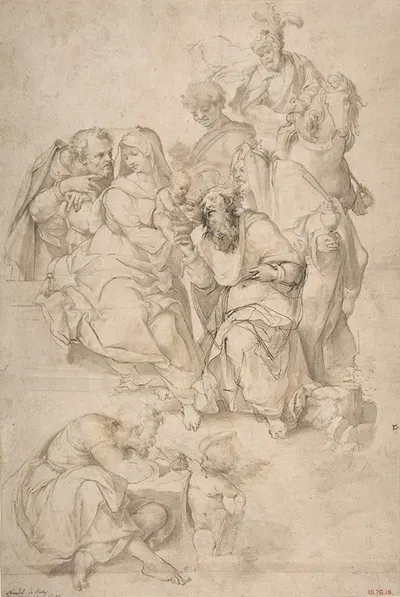 The Adoration of the Magi by Nosadella (Giovanni Francesco Bezzi), 1500–1571 — digital art print download