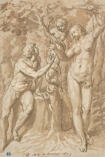 The Temptation of Eve by Петер ван Линт, 1639 — digital art print download