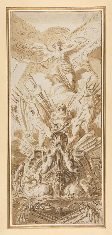Corner of the Ambassador's Staircase at Versailles by Pierre Lelu — digital art print download