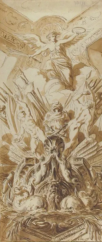 Sketches of Figures and Dolphins by Пьер Лелю — digital art print download