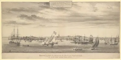 Boston Harbor by Pierre Ozanne, 1778 — digital art print download
