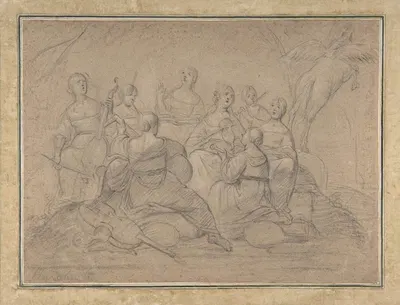 The Muses on Parnassus by Питер Франсз. де Греббер — digital art print download