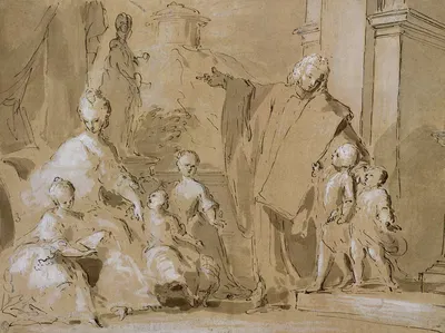 A Venetian Family Portrait Group by Pietro Antonio Novelli — digital art print download