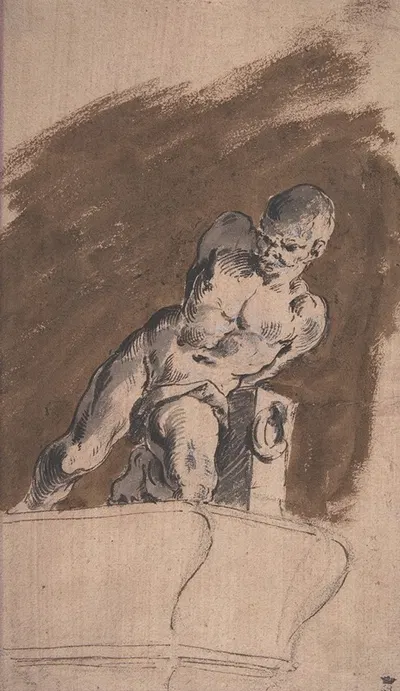 Chained Nude Prisoner, after Pietro Tacca by Pietro Antonio Novelli, 1729–1804 — digital art print download