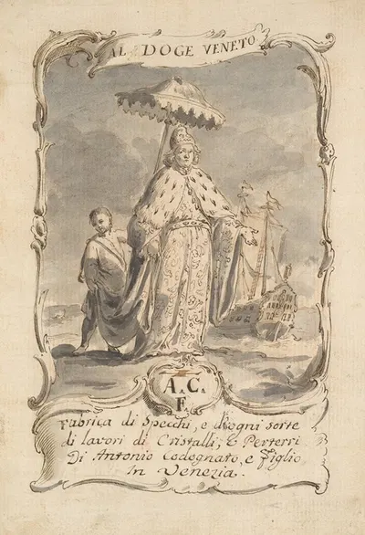 Design for a Trade Card by Pietro Antonio Novelli — digital art print download