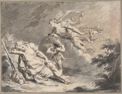 Diana Visiting the Sleeping Endymion by Pietro Antonio Novelli, 1729–1804 — digital art print download