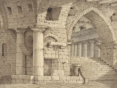 Design for a Stage Set Showing the Interior of a Fortress or Dungeon. by Пьетро Гонзага, 1751–1831 — digital art print…