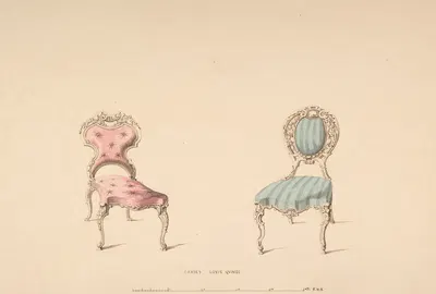 Design for Chairs, Louis Quinze Style by Robert William Hume, 1835–1900 — digital art print download