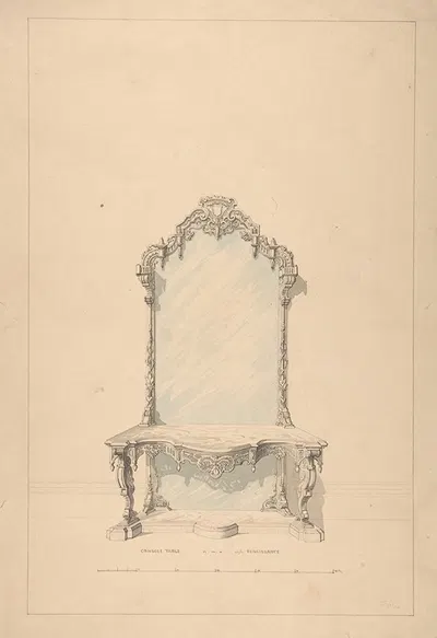 Design for Console Table by Robert William Hume, 1850–1904 — digital art print download