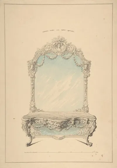 Design for Console Table by Robert William Hume, 1850–1904 — digital art print download