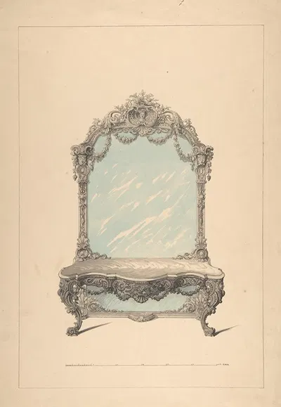 Design for Console Table by Robert William Hume, 1850–1904 — digital art print download