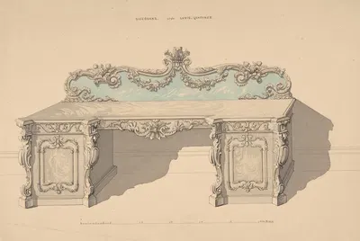 Design for Sideboard, Louis Quatorze Style by Robert William Hume, 1835–1900 — digital art print download