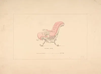 Design for Spanish Chair by Robert William Hume, 1835–1900 — digital art print download