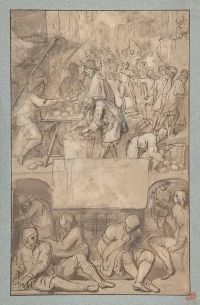 Allegory of Commerce and a Debtor's Prison by Ромейн Де Хохе — digital art print download