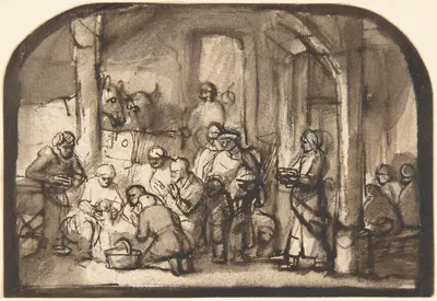 The Adoration of the Shepherds by Самуэль ван Хоогстракен — digital art print download