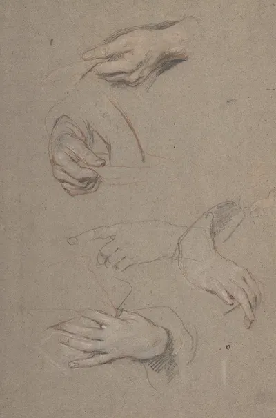 Studies of Hands by Sir Peter Lely — digital art print download