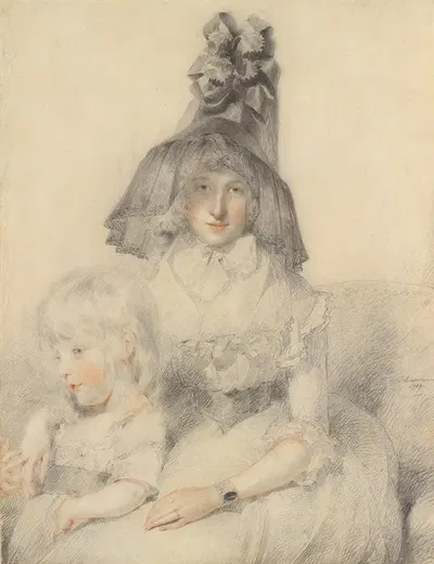 Mrs. Papendiek and Her Son by Sir Thomas Lawrence, 1789 — digital art print download