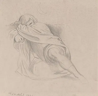 Man Sleeping by Теодор фон Холст, 1844 — digital art print download