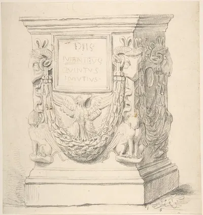 Sketch of a Classical Pedestal by Thomas Hardwick — digital art print download