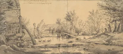 Watermill near Maastricht by Valentijn Klotz, 1670 — digital art print download