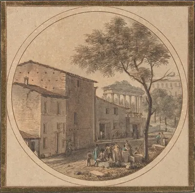 View of the Roman Forum with the Temple of Saturn in the Background by Victor-Jean Nicolle — digital art print download