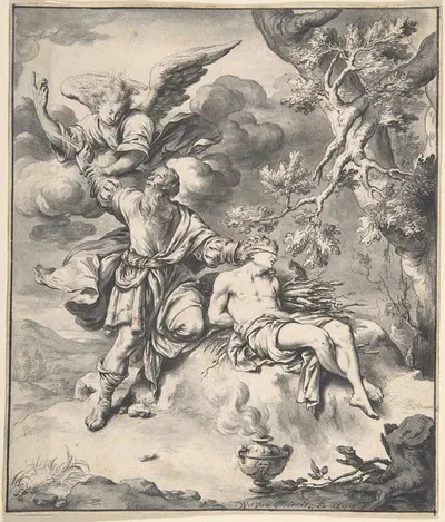 The Sacrifice of Isaac by Виллем Ван Мейрис, 1694 — digital art print download