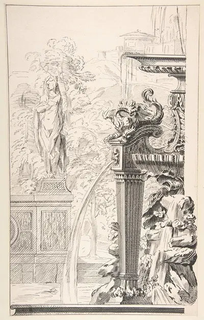 Study for a Garden Capriccio by Workshop of Gilles-Marie Oppenord — digital art print download