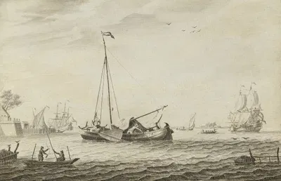 A Kaag And Other Vessels by Adriaen Cornelisz. van der Salm — digital art print download