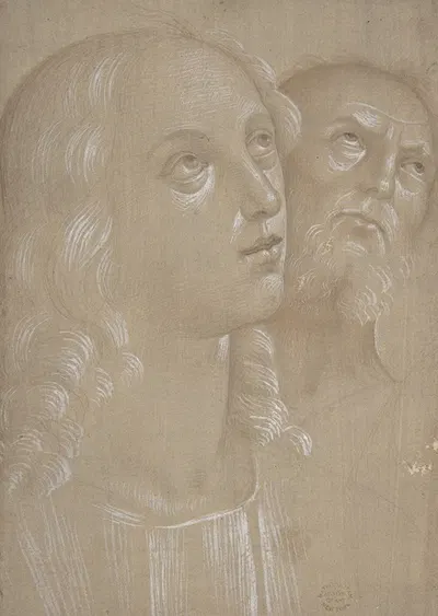 Heads of Two Saints by Follower of Pietro Perugino, 1495–1510 — digital art print download