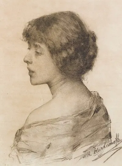 Portrait Of A Lady by Alexei Harlamoff — digital art print download
