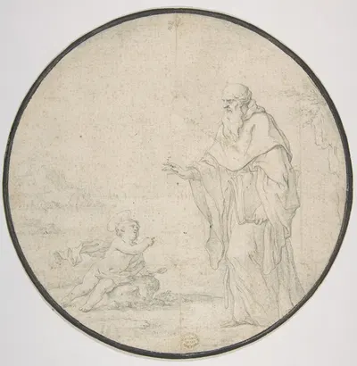 St. Augustine and the Child on the Seashore by Andrea Pozzo, 1642–1709 — digital art print download