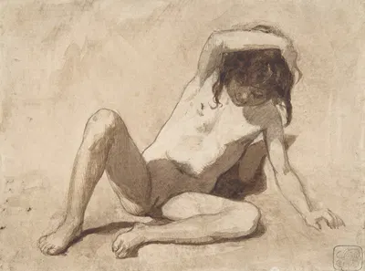 Study of a Nude Young Girl by Август фон Петтенкофен — digital art print download